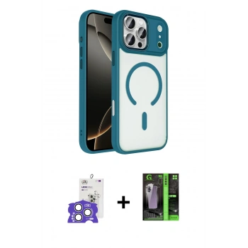 MARSİLYAN™- iPhone 17 Pro Max Kılıf Kıvılcım Prime - Şeffaf 360 Full Body Arka Koruyucu + Bilvis Titan Kamera Lens - GS