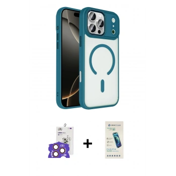 MARSİLYAN™- iPhone 17 Pro Max Kılıf Kıvılcım Prime - Şeffaf Pasifik Cam Ekran Koruyucu + Bilvis Titan Kamera Lens - TU