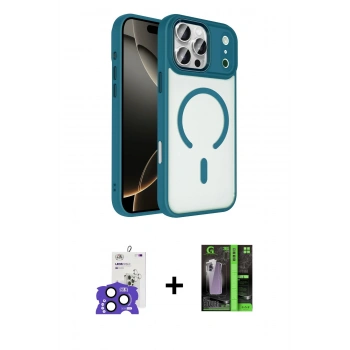 MARSİLYAN™- iPhone 17 Pro Max Kılıf Kıvılcım Prime - Siyah 360 Mat Full Body Arka Koruyucu + Bilvis Titan Kamera Lens - LT