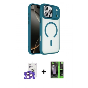 MARSİLYAN™- iPhone 17 Pro Max Kılıf Kıvılcım Prime - Siyah 360 Mat Full Body Arka Koruyucu + Bilvis Titan Kamera Lens - TU