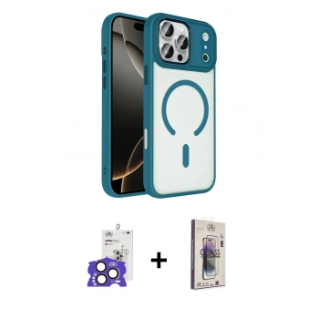 MARSİLYAN™- iPhone 17 Pro Max Kılıf Kıvılcım Prime - Siyah Bilvis 3D Cam Ekran Koruyucu + Bilvis Titan Kamera Lens - NLGY