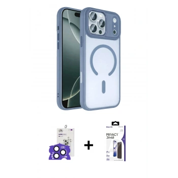 MARSİLYAN™- iPhone 17 Pro Max Kılıf Kıvılcım Prime - Siyah Bilvis 3X AR Hayalet Cam Ekran Koruyucu + Bilvis Titan Kamera Lens - LT
