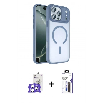 MARSİLYAN™- iPhone 17 Pro Max Kılıf Kıvılcım Prime - Siyah Bilvis 3X AR Hayalet Cam Ekran Koruyucu + Bilvis Titan Kamera Lens - GS