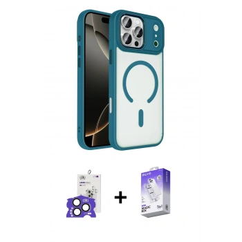 MARSİLYAN™- iPhone 17 Pro Max Kılıf Kıvılcım Prime - Siyah Bilvis 5in1 3D Magic Cam Ekran Koruyucu + Bilvis Titan Kamera Lens - NLGY