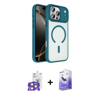 MARSİLYAN™- iPhone 17 Pro Max Kılıf Kıvılcım Prime - Siyah Bilvis 5in1 5D Magic Hayalet Cam Ekran Koruyucu + Bilvis Titan Kamera Lens - TU