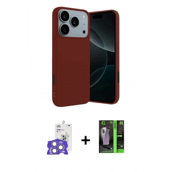 MARSİLYAN™- iPhone 17 Pro Max Kılıf Kozmos Yansıma Özel Seri - Siyah 360 Mat Full Body Arka Koruyucu + Bilvis Titan Kamera Lens - GS