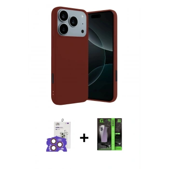 MARSİLYAN™- iPhone 17 Pro Max Kılıf Kozmos Yansıma Özel Seri - Siyah 360 Mat Full Body Arka Koruyucu + Bilvis Titan Kamera Lens - TU