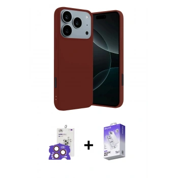 MARSİLYAN™- iPhone 17 Pro Max Kılıf Kozmos Yansıma Özel Seri - Siyah Bilvis 5in1 3D Magic Cam Ekran Koruyucu + Bilvis Titan Kamera Lens - TU