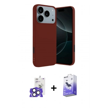 MARSİLYAN™- iPhone 17 Pro Max Kılıf Kozmos Yansıma Özel Seri - Siyah Bilvis 5in1 5D Magic Hayalet Cam Ekran Koruyucu + Bilvis Titan Kamera Lens - NLGY