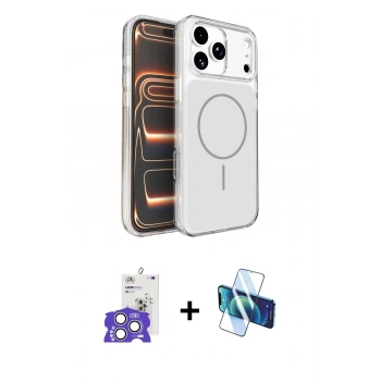 MARSİLYAN™- iPhone 17 Pro Max Kılıf Kutup Doku Serisi - Siyah 3D Antistatik Seramik Nano Ekran Koruyucu + Bilvis Titan Kamera Lens - GS
