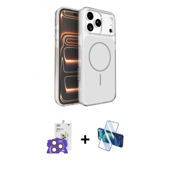 MARSİLYAN™- iPhone 17 Pro Max Kılıf Kutup Doku Serisi - Siyah 3D Antistatik Seramik Nano Ekran Koruyucu + Bilvis Titan Kamera Lens - TU