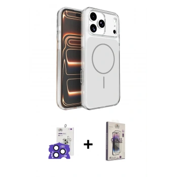 MARSİLYAN™- iPhone 17 Pro Max Kılıf Kutup Doku Serisi - Siyah Bilvis 3D Cam Ekran Koruyucu + Bilvis Titan Kamera Lens - LT