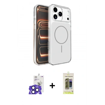 MARSİLYAN™- iPhone 17 Pro Max Kılıf Kutup Doku Serisi - Siyah Joko Magic 5D Hayalet Cam + Bilvis Titan Kamera Lens - LT