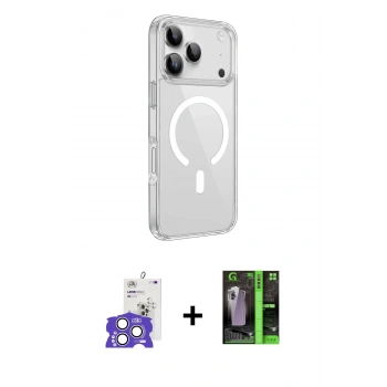MARSİLYAN™- iPhone 17 Pro Max Kılıf Kutup Klasik Serisi - Siyah 360 Mat Full Body Arka Koruyucu + Bilvis Titan Kamera Lens - GS