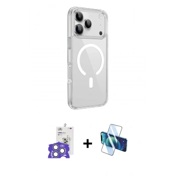 MARSİLYAN™- iPhone 17 Pro Max Kılıf Kutup Klasik Serisi - Siyah 3D Antistatik Cam Ekran Koruyucu + Bilvis Titan Kamera Lens - GS