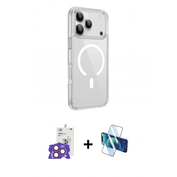 MARSİLYAN™- iPhone 17 Pro Max Kılıf Kutup Klasik Serisi - Siyah 3D Antistatik Cam Ekran Koruyucu + Bilvis Titan Kamera Lens - TU