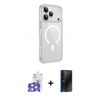 MARSİLYAN™- iPhone 17 Pro Max Kılıf Kutup Klasik Serisi - Siyah 3D Antistatik Hayalet Cam Ekran Koruyucu + Bilvis Titan Kamera Lens - GS
