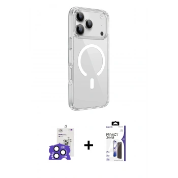 MARSİLYAN™- iPhone 17 Pro Max Kılıf Kutup Klasik Serisi - Siyah Bilvis 3X AR Hayalet Cam Ekran Koruyucu + Bilvis Titan Kamera Lens - LT