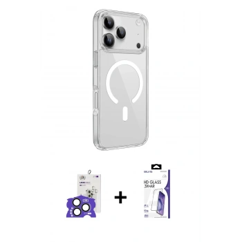 MARSİLYAN™- iPhone 17 Pro Max Kılıf Kutup Klasik Serisi - Siyah Bilvis 3X AR HD Cam Ekran Koruyucu + Bilvis Titan Kamera Lens - NLGY