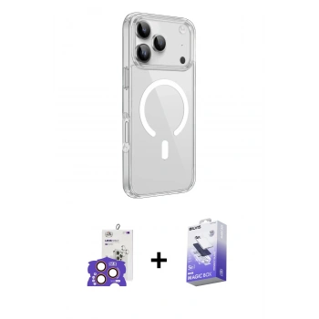MARSİLYAN™- iPhone 17 Pro Max Kılıf Kutup Klasik Serisi - Siyah Bilvis 5in1 5D Magic Hayalet Cam Ekran Koruyucu + Bilvis Titan Kamera Lens - TU