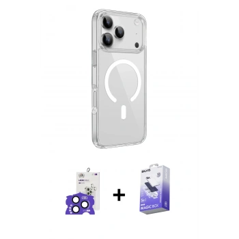 MARSİLYAN™- iPhone 17 Pro Max Kılıf Kutup Klasik Serisi - Siyah Bilvis 5in1 5D Magic Hayalet Cam Ekran Koruyucu + Bilvis Titan Kamera Lens - LT