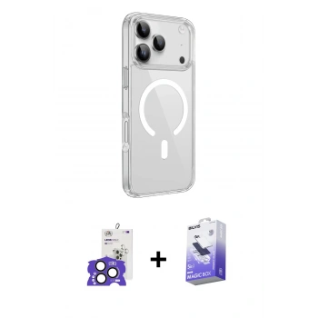 MARSİLYAN™- iPhone 17 Pro Max Kılıf Kutup Klasik Serisi - Siyah Bilvis 5in1 5D Magic Hayalet Cam Ekran Koruyucu + Bilvis Titan Kamera Lens - NLGY
