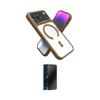 MARSİLYAN™- iPhone 17 Pro Max Kılıf Nova Yansıma Serisi - Siyah 3D Antistatik Hayalet Cam Ekran Koruyucu
