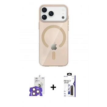 MARSİLYAN™- iPhone 17 Pro Max Kılıf Pusula Form Özel Seri - Siyah Bilvis 3X AR Hayalet Cam Ekran Koruyucu + Bilvis Titan Kamera Lens - TU