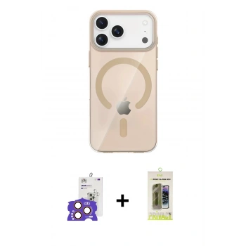 MARSİLYAN™- iPhone 17 Pro Max Kılıf Pusula Form Özel Seri - Siyah Joko Magic 5D Hayalet Cam + Bilvis Titan Kamera Lens - TU