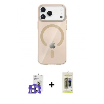 MARSİLYAN™- iPhone 17 Pro Max Kılıf Pusula Form Özel Seri - Siyah Joko Magic 5D Hayalet Cam + Bilvis Titan Kamera Lens - GS