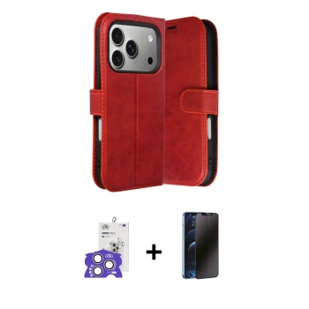 MARSİLYAN™- iPhone 17 Pro Max Kılıf Siluet Işık Serisi - Siyah 3D Antistatik Hayalet Cam Ekran Koruyucu + Bilvis Titan Kamera Lens - GS