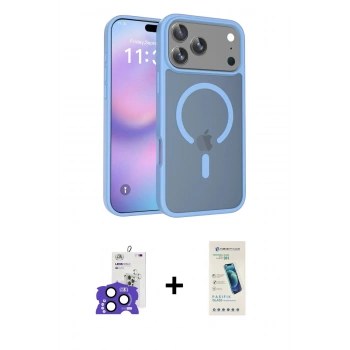 MARSİLYAN™- iPhone 17 Pro Max Kılıf Siluet Minimal Prime - Şeffaf Pasifik Cam Ekran Koruyucu + Bilvis Titan Kamera Lens - LT
