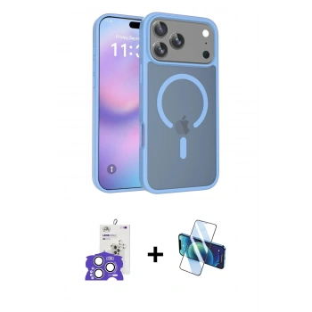 MARSİLYAN™- iPhone 17 Pro Max Kılıf Siluet Minimal Prime - Siyah 3D Antistatik Cam Ekran Koruyucu + Bilvis Titan Kamera Lens - GS