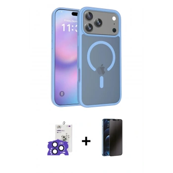 MARSİLYAN™- iPhone 17 Pro Max Kılıf Siluet Minimal Prime - Siyah 3D Antistatik Hayalet Cam Ekran Koruyucu + Bilvis Titan Kamera Lens - LT