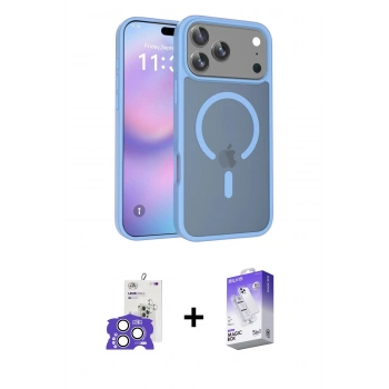 MARSİLYAN™- iPhone 17 Pro Max Kılıf Siluet Minimal Prime - Siyah Bilvis 5in1 3D Magic Cam Ekran Koruyucu + Bilvis Titan Kamera Lens - GS
