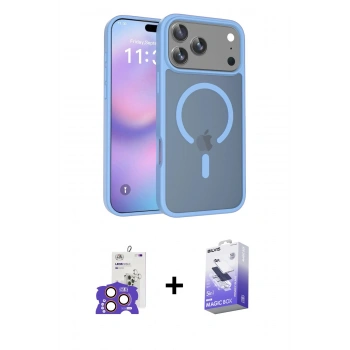 MARSİLYAN™- iPhone 17 Pro Max Kılıf Siluet Minimal Prime - Siyah Bilvis 5in1 5D Magic Hayalet Cam Ekran Koruyucu + Bilvis Titan Kamera Lens - TU