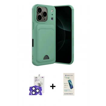 MARSİLYAN™- iPhone 17 Pro Max Kılıf Vadi Çizgi Prime - Şeffaf Pasifik Cam Ekran Koruyucu + Bilvis Titan Kamera Lens - LT