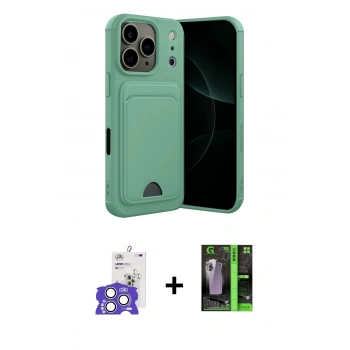 MARSİLYAN™- iPhone 17 Pro Max Kılıf Vadi Çizgi Prime - Siyah 360 Mat Full Body Arka Koruyucu + Bilvis Titan Kamera Lens - GS