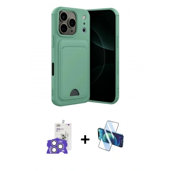 MARSİLYAN™- iPhone 17 Pro Max Kılıf Vadi Çizgi Prime - Siyah 3D Antistatik Cam Ekran Koruyucu + Bilvis Titan Kamera Lens - GS