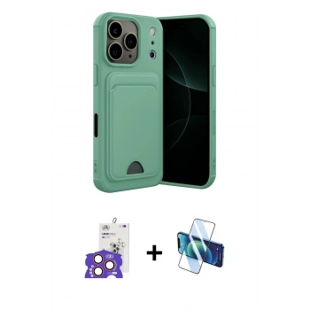 MARSİLYAN™- iPhone 17 Pro Max Kılıf Vadi Çizgi Prime - Siyah 3D Antistatik Cam Ekran Koruyucu + Bilvis Titan Kamera Lens - TU