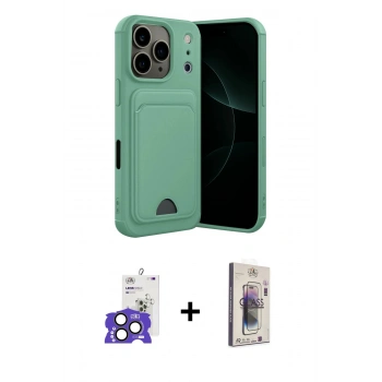 MARSİLYAN™- iPhone 17 Pro Max Kılıf Vadi Çizgi Prime - Siyah Bilvis 3D Cam Ekran Koruyucu + Bilvis Titan Kamera Lens - NLGY
