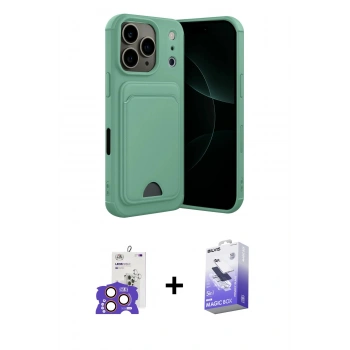 MARSİLYAN™- iPhone 17 Pro Max Kılıf Vadi Çizgi Prime - Siyah Bilvis 5in1 5D Magic Hayalet Cam Ekran Koruyucu + Bilvis Titan Kamera Lens - TU