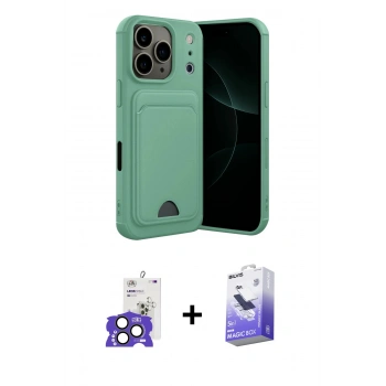 MARSİLYAN™- iPhone 17 Pro Max Kılıf Vadi Çizgi Prime - Siyah Bilvis 5in1 5D Magic Hayalet Cam Ekran Koruyucu + Bilvis Titan Kamera Lens - NLGY