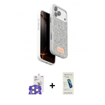 MARSİLYAN™- iPhone 17 Pro Max Kılıf Vadi Klasik Serisi - Şeffaf Pasifik Cam Ekran Koruyucu + Bilvis Titan Kamera Lens - GS