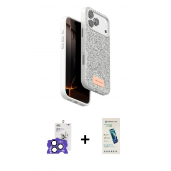 MARSİLYAN™- iPhone 17 Pro Max Kılıf Vadi Klasik Serisi - Şeffaf Pasifik Cam Ekran Koruyucu + Bilvis Titan Kamera Lens - NLGY