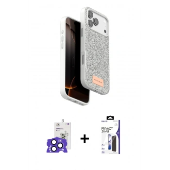MARSİLYAN™- iPhone 17 Pro Max Kılıf Vadi Klasik Serisi - Siyah Bilvis 3X AR Hayalet Cam Ekran Koruyucu + Bilvis Titan Kamera Lens - LT