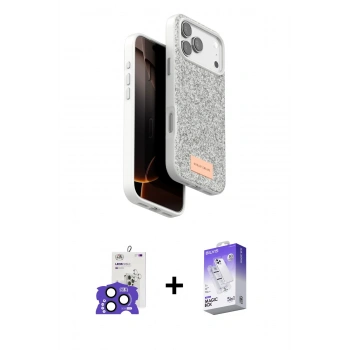 MARSİLYAN™- iPhone 17 Pro Max Kılıf Vadi Klasik Serisi - Siyah Bilvis 5in1 3D Magic Cam Ekran Koruyucu + Bilvis Titan Kamera Lens - LT