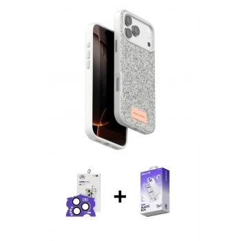 MARSİLYAN™- iPhone 17 Pro Max Kılıf Vadi Klasik Serisi - Siyah Bilvis 5in1 3D Magic Cam Ekran Koruyucu + Bilvis Titan Kamera Lens - NLGY