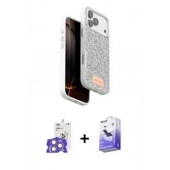 MARSİLYAN™- iPhone 17 Pro Max Kılıf Vadi Klasik Serisi - Siyah Bilvis 5in1 5D Magic Hayalet Cam Ekran Koruyucu + Bilvis Titan Kamera Lens - GS