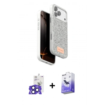 MARSİLYAN™- iPhone 17 Pro Max Kılıf Vadi Klasik Serisi - Siyah Bilvis 5in1 5D Magic Hayalet Cam Ekran Koruyucu + Bilvis Titan Kamera Lens - LT